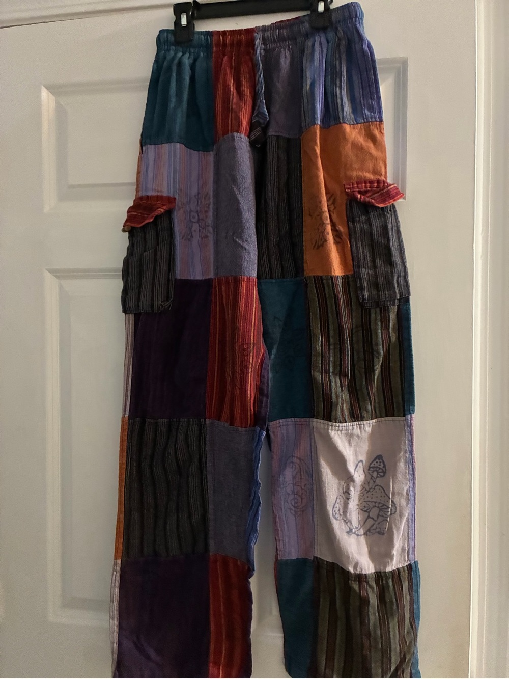Women's Patchwork Wide-Leg Pants in Multi-Color